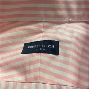 Proper Cloth Stanton Pink Bengal Stripe 120’s Broadcloth Cotton Medium Slim 2025